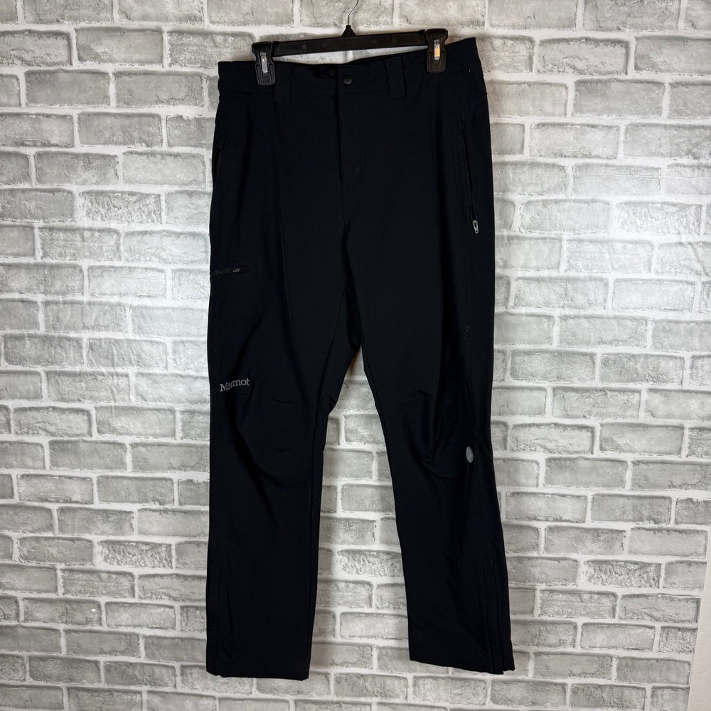 Marmot Mens Black Softshell Hiking Winter Pants Style E80950S Size 32 x 30 Short